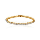 Gold tennis bracelet with sparkling diamond stones in classic design