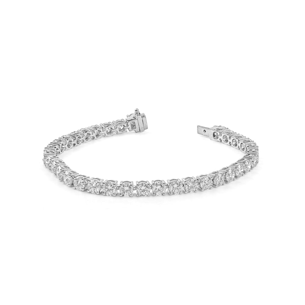 Sparkling diamond tennis bracelet in white gold, showcasing brilliant round stones