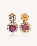 Elara Colour Stone Jhumka Earrings | 2.64ct | CDET-1174