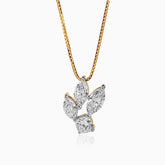 Gold chain with diamond pendant in marquise and round brilliant cuts