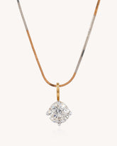 Solitaire Necklace in 18KT gold | 4.37ct | CDL-750