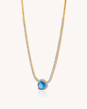 Colour stone Tennis Necklace in 18KT gold | 24.95ct | CDNS-948