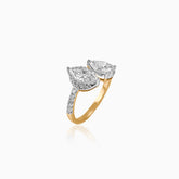 Marquise & Pear Cut in Pair Toi et Moi Lab Grown Diamond Ring in 18KT Yellow Gold - Forever Two