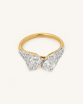 Twin Pear Cut Diamond Ring in Yellow Gold