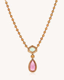 Colour stone Statement Necklace in 18KT gold | 39.08ct | CFNS-1372