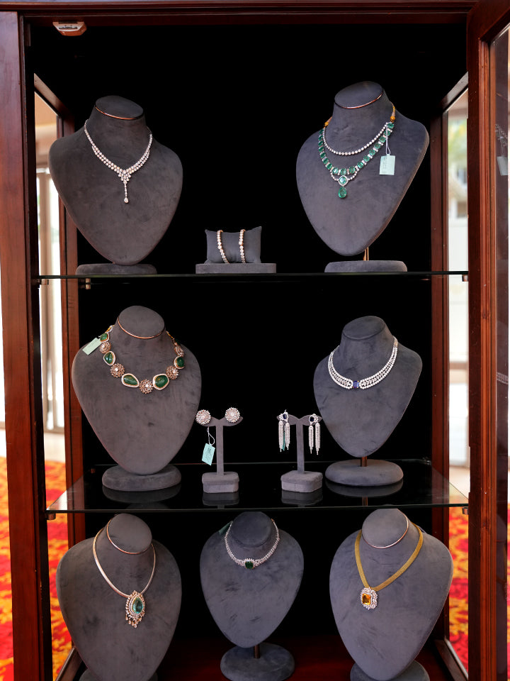 Handcrafted pendants showcased at our stall