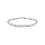 Silver tennis bracelet with round brilliant diamonds and magnetic clasp