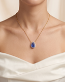 Colour Stone Halo Pendant | 16ct | CDL-58