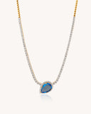 Colour stone Tennis Necklace in 18KT gold | 24.95ct | CDNS-948